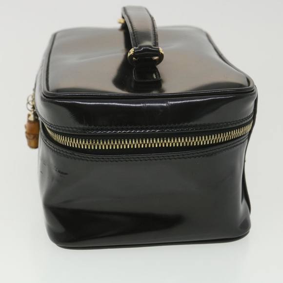 GUCCI Bamboo Vanity Cosmetic Pouch Patent leather Black 032 1705 Auth bs4532 - Picture 3 of 16